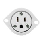 Enerlites 66204-W Straight Blade Flanged Outlet, 15A, 5-15RFO