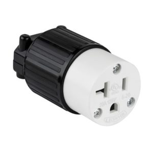 Enerlites 66211-BK Straight Blade Cord Connector, 20A, 5-20C