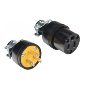 Enerlites 66212-BK 15 Amp 125 Volt 60 Hz Straight Blade Plug and Connector Combo NEMA 5-15P/R