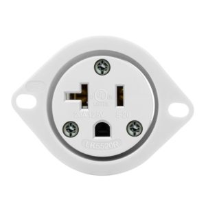 Enerlites 66214-W Straight Blade Flanged Outlet, 20A, 5-20RFO