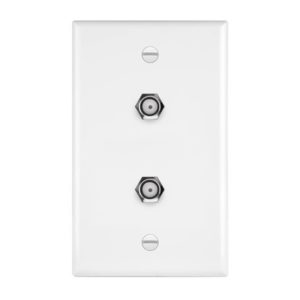 Enerlites 6621-W CATV Jacks 1 Gang Duplex F-Type Connector, White