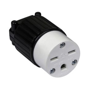 Enerlites 66221-BK Straight Blade Cord Connector, 15A, 6-15P