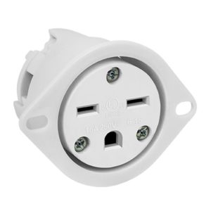 Enerlites 66224-W Straight Blade Flanged Outlet, 15A, 6-15RFO