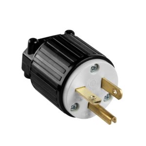 Enerlites 66230-BK Straight Blade Plug, 20A, 6-20P
