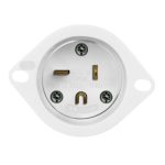 Enerlites 66233-W Straight Blade Flanged Inlet, 20A, 6-20PFI