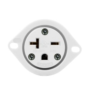 Enerlites 66234-W Straight Blade Flanged Outlet, 20A, 6-20RFO