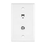 Enerlites 6631-I RJ11 Telephone Jack Wall Plate, 6-Position 6-Conductor 6P6C 1-Gang, Ivory