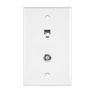 Enerlites 6631-W RJ11 Telephone Jack Wall Plate, 6-Position 6-Conductor 6P6C 1-Gang, White