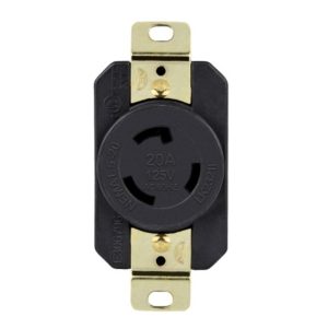 Enerlites 66400-BK Industrial Grade Locking Receptacle, 20A, L5-20R