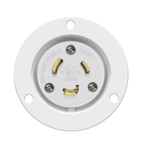 Enerlites 66403-W Locking Flanged Inlet, 20A, L5-20PFI