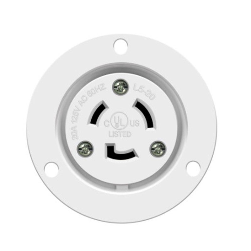 Enerlites 66404-W Locking Flanged Outlet, 20A, L5-20RFO