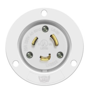 Enerlites 66413-W Locking Flanged Inlet, 20A, L6-20PFI