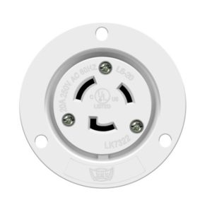 Enerlites 66414-W Locking Flanged Outlet, 20A, L6-20RFO