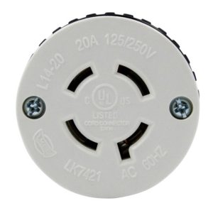 Enerlites 66422-BK Industrial Grade Locking Cord Connector, 20A, L14-20C