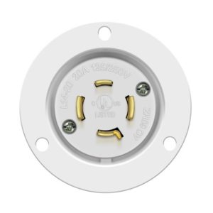 Enerlites 66423-W Locking Flanged Inlet, 20A, L14-20PFI