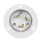 Enerlites 66453-W Locking Flanged Inlet, 30A, L5-30PFI