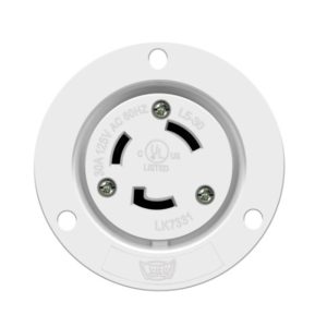 Enerlites 66454-W Locking Flanged Outlet, 30A, L5-30RFO