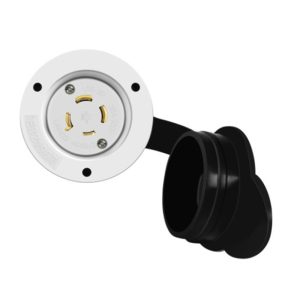 Enerlites 66493-W Locking Flanged Inlet, 30A, L14-30PFI