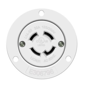 Enerlites 66494-W Locking Flanged Outlet, 30A, L14-30RFO