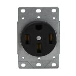 Enerlites 66500-BK Industrial Grade Flush Mount Receptacle, 50A, 14-50R