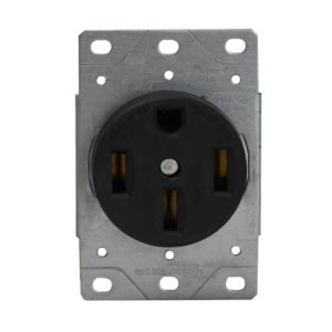 Enerlites 66500-BK Industrial Grade Flush Mount Receptacle, 50A, 14-50R