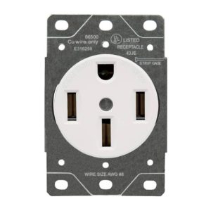 Enerlites 66500-W Industrial Grade Flush Mount Receptacle, 50A, 14-50R, White