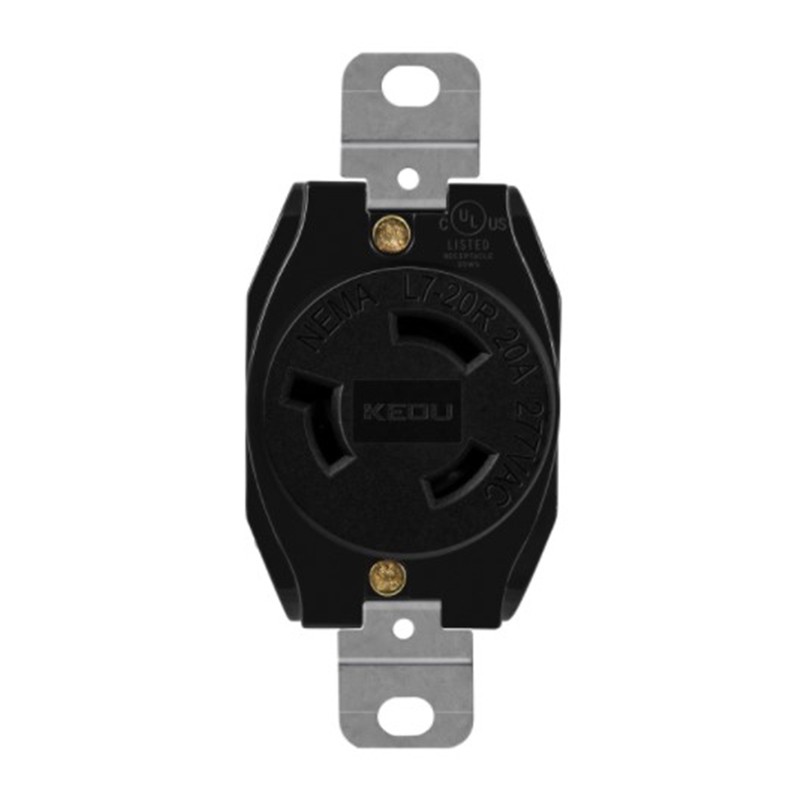 Enerlites 66510-BK Industrial Grade Locking Receptacle, 20A, L7-20R