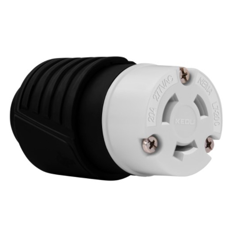 Enerlites 66512-BK Industrial Grade Locking Cord Connector, 20A, L7-20C