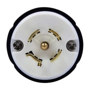 Enerlites 66600-BK Industrial Grade Locking Plug, 20A, L21-20P