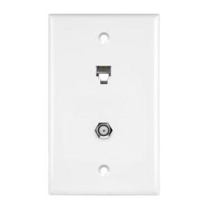 Enerlites 6661-W Telephone And CATV Jacks 1-Gang F-Type/One RJ11 Jack 6-Position 6-Conductor, White