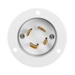 Enerlites 66803-W Locking Flanged Inlet, 30A, L15-30PFI