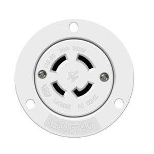 Enerlites 66804-W Locking Flanged Outlet, 30A, L15-30RFO