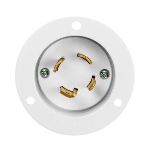 Enerlites 66903-W Locking Flanged Inlet, 20A, L15-20PFI