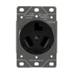 Enerlites 67500-BK Industrial Grade Flush Mount Receptacle, 50A, 10-50R