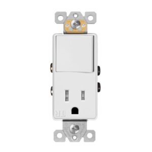 Enerlites 68625-TR-W Combination 15A Switch/Tamper-Resistant Receptacle, Single Pole, White