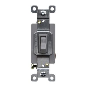 Enerlites 81200-GY Residential Grade 20A Toggle Switch, Single Pole, Gray