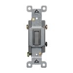 Enerlites 83150-GY Residential Grade 15A Toggle Switch, Three-Way, Gray