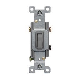 Enerlites 83150-GY Residential Grade 15A Toggle Switch, Three-Way, Gray