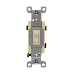 Enerlites 83150-I Residential Grade 15A Toggle Switch, Three-Way, Ivory