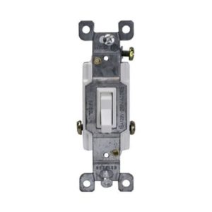 Enerlites 83150-W Residential Grade 15A Toggle Switch, Three-Way, White