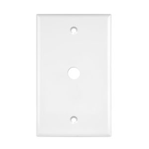 Enerlites 8661-I Plastic Wall Plates 1-Gang Cable Wall Plate 0.406" Diameter, Ivory