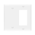 Enerlites 880131-W Combination Two-Gang Wall Plate - Blank and Decorator/GFCI, White