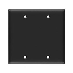 Enerlites 8802-BK Blank Cover Two-Gang Wall Plate, Black
