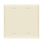 Enerlites 8802M-LA Blank Cover Two-Gang Wall Plate, Mid-Size, Light Almond