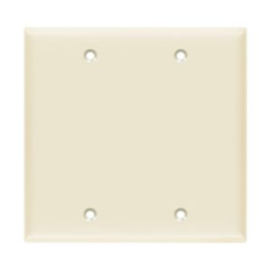 Enerlites 8802M-LA Blank Cover Two-Gang Wall Plate, Mid-Size, Light Almond