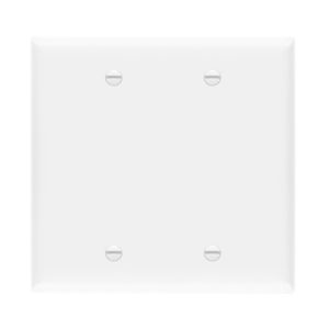 Enerlites 8802-W Blank Cover Two-Gang Wall Plate, White