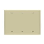 Enerlites 8803-I Blank Cover Three-Gang Wall Plate, Ivory