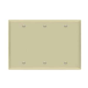 Enerlites 8803-I Blank Cover Three-Gang Wall Plate, Ivory