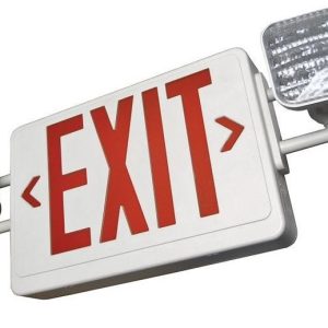 MetroTech MT-LED-EUXTC-2-R-W Red And White Letters LED Emergency Combo Exit Sign