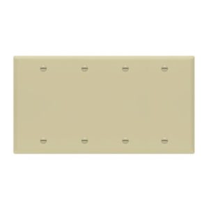 Enerlites 8804-I Blank Cover Four-Gang Wall Plate, Ivory